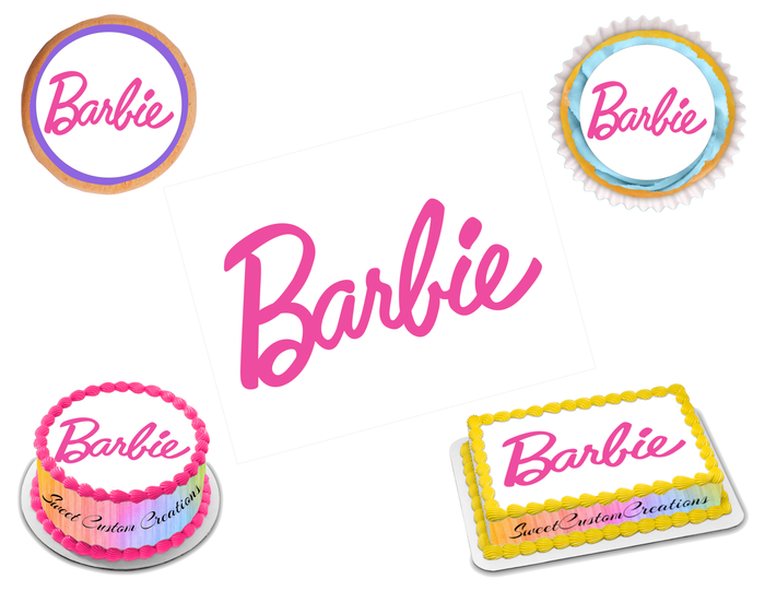 Barbie Logo Edible Image Frosting Sheet #93 Topper (80+ sizes)