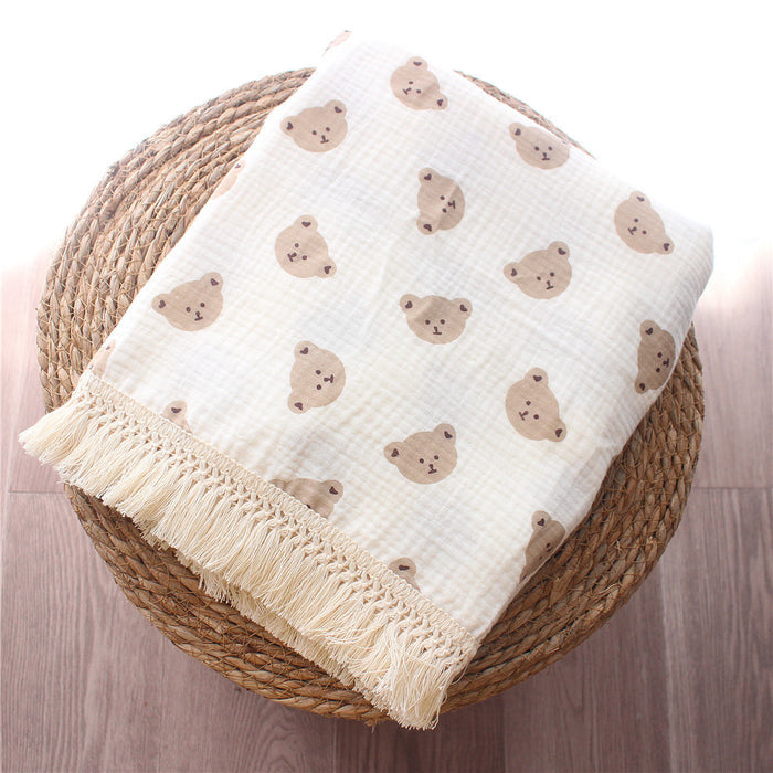Bear Baby Blanket Muslin Swaddle - Cozy Nursery