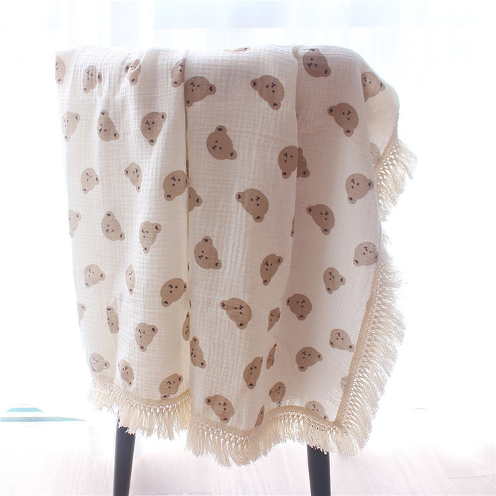Bear Baby Blanket Muslin Swaddle - Cozy Nursery