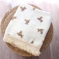 Bear Baby Blanket Muslin Swaddle - Cozy Nursery