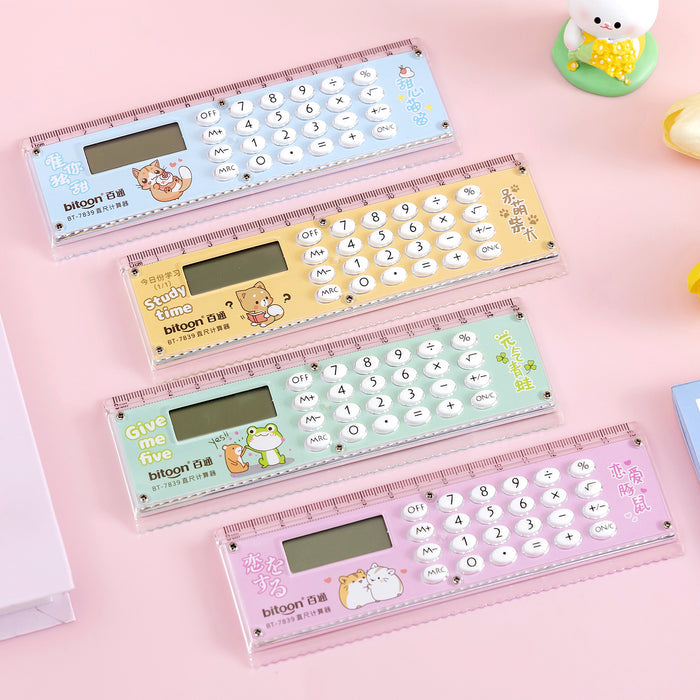 Bitoon Study Essential 2-in-1 Calculator Ruler