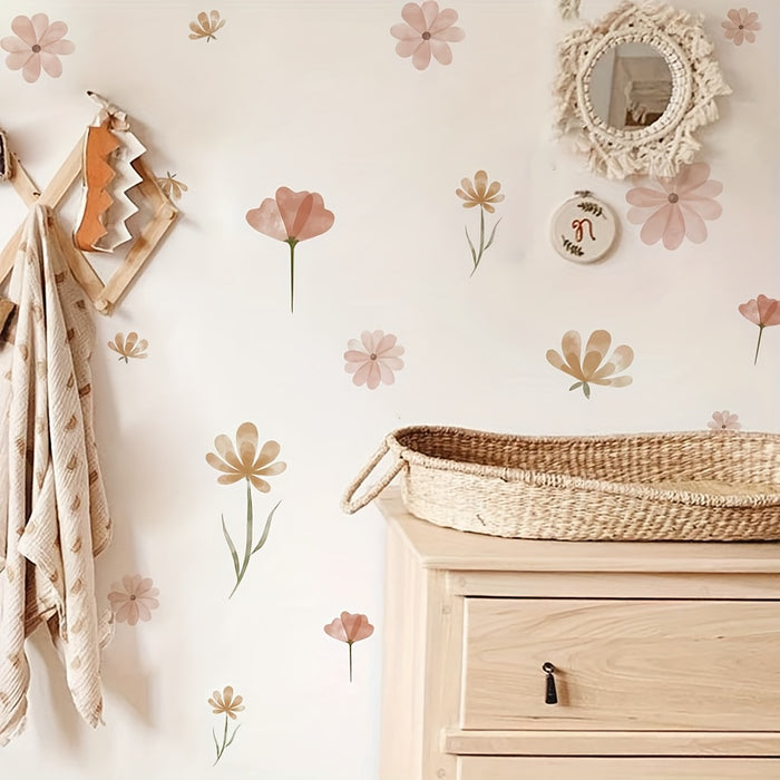 Boho Flower Wall Stickers - Cozy Nursery