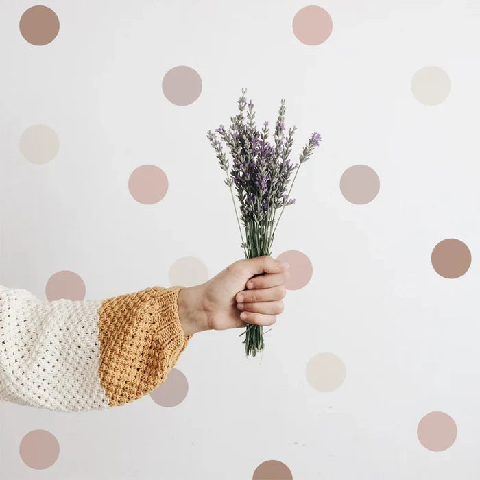 Boho Lavanda Polka Dots Wall Stickers - Cozy Nursery