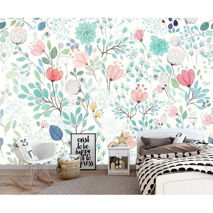 Botanical Tale Floral Wall Mural - Cozy Nursery