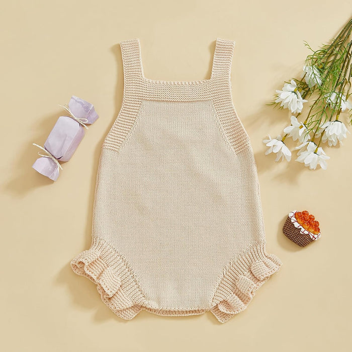 Bow Sleeveless Knitted Romper
