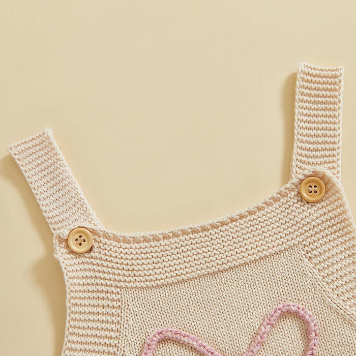 Bow Sleeveless Knitted Romper