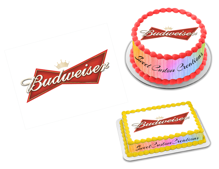 Budweiser Edible Image Frosting Sheet #2 Topper (70+ sizes)
