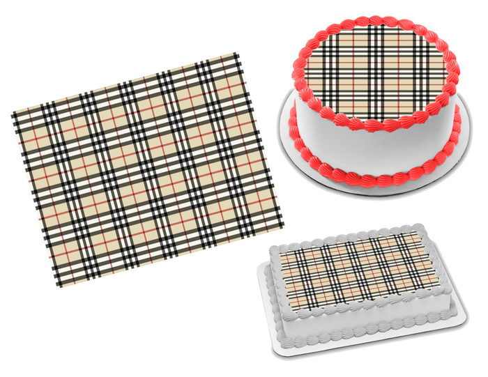Burberry Edible Image Frosting Sheet #3 Topper (70+ sizes)