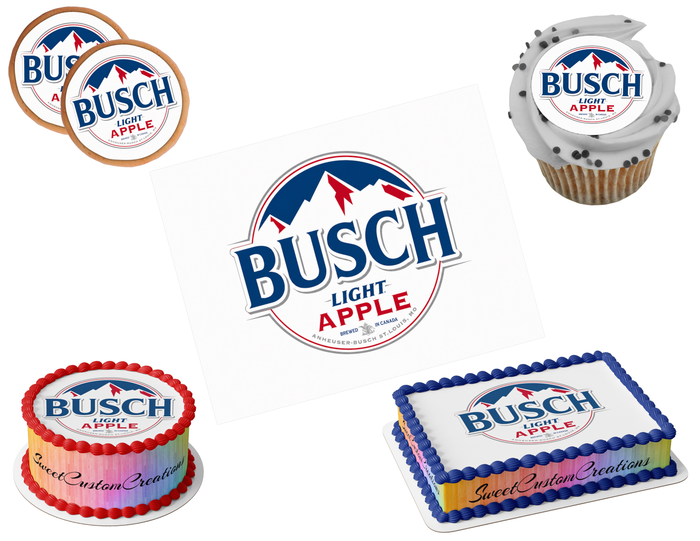Busch Light Apple Beer Edible Image Frosting Sheet #5 Topper (80+ sizes)