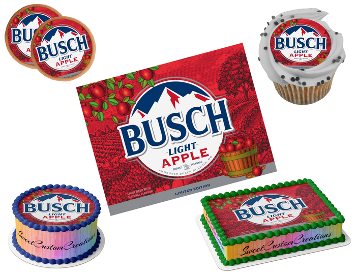 Busch Light Apple Beer Edible Image Frosting Sheet #6 Topper (80+ sizes)