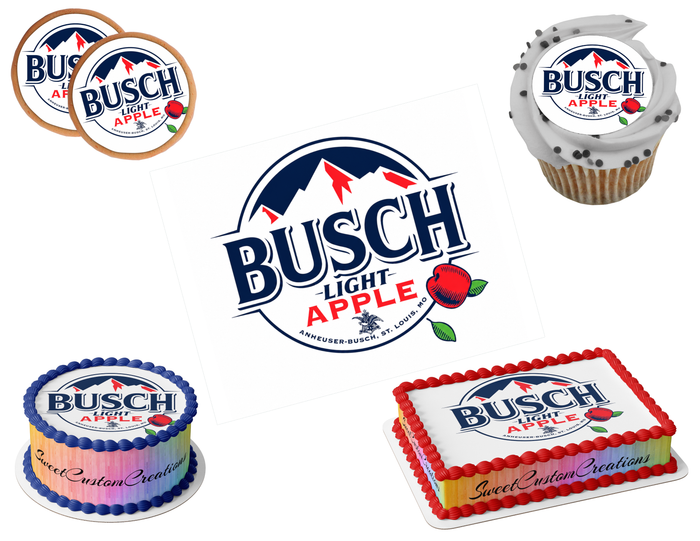 Busch Light Apple Beer Edible Image Frosting Sheet #8 Topper (80+ sizes)