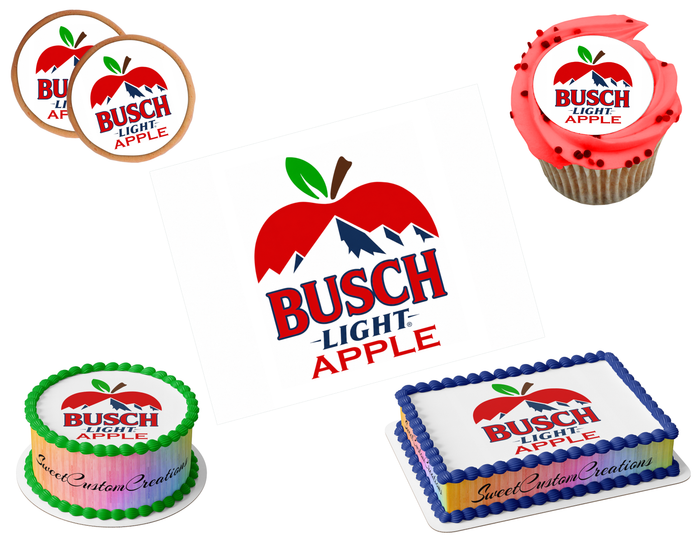 Busch Light Apple Beer Edible Image Frosting Sheet #9 Topper (80+ sizes)