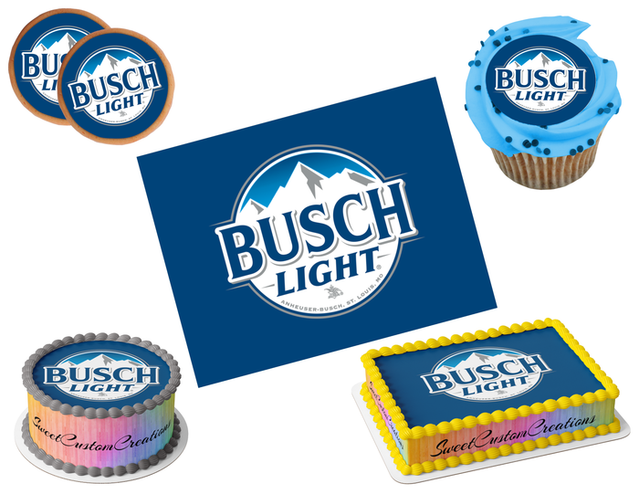 Busch Light Beer Edible Image Frosting Sheet #2 Topper (80+ sizes)