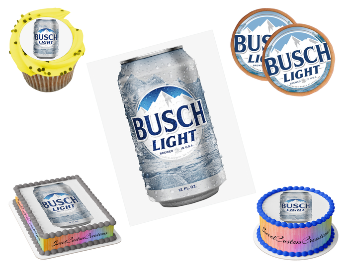 Busch Light Beer Edible Image Frosting Sheet #4 Topper (80+ sizes)