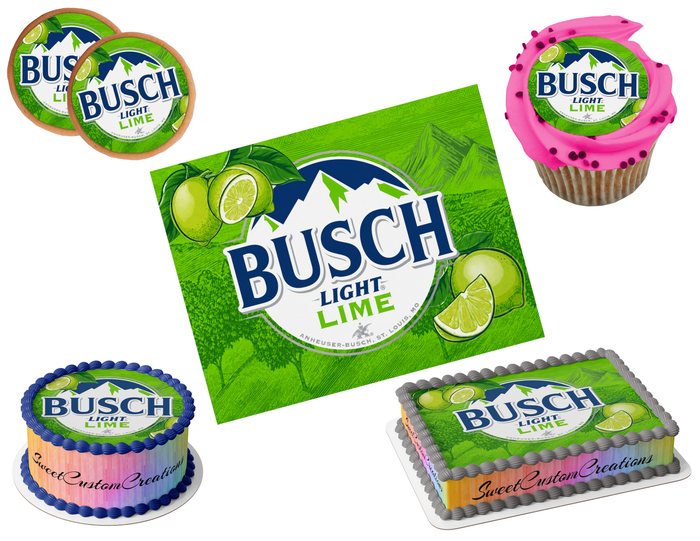 Busch Light Lime Beer Edible Image Frosting Sheet #10 Topper (80+ sizes)