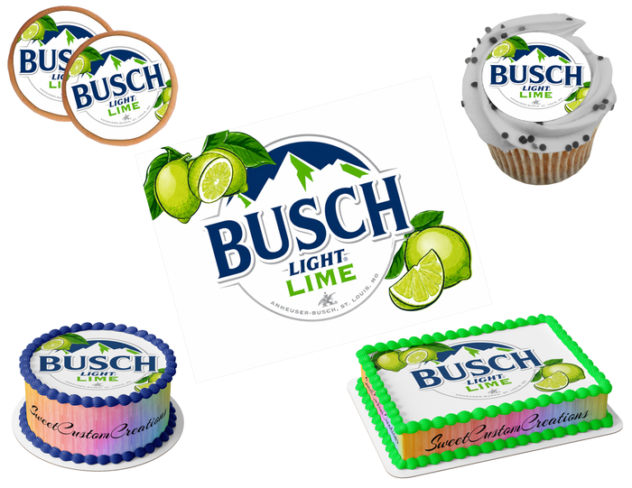 Busch Light Lime Beer Edible Image Frosting Sheet #11 Topper (80+ sizes)