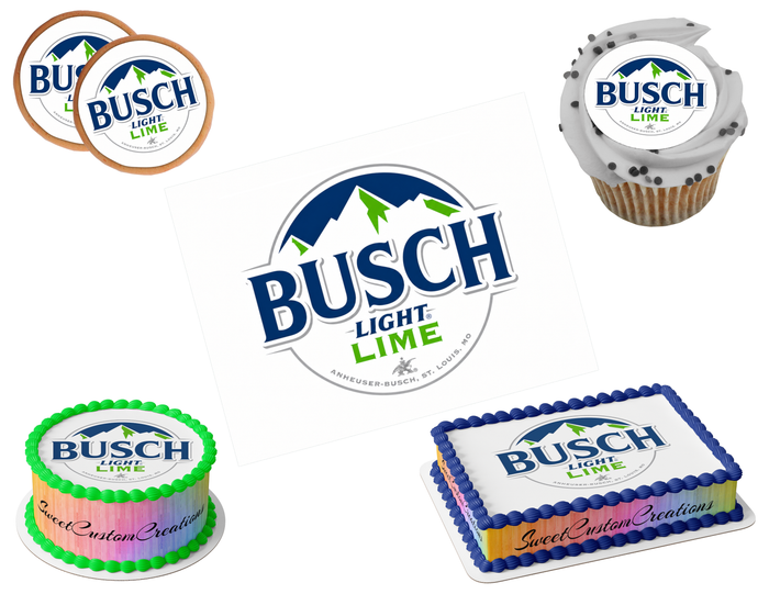 Busch Light Lime Beer Edible Image Frosting Sheet #12 Topper (80+ sizes)