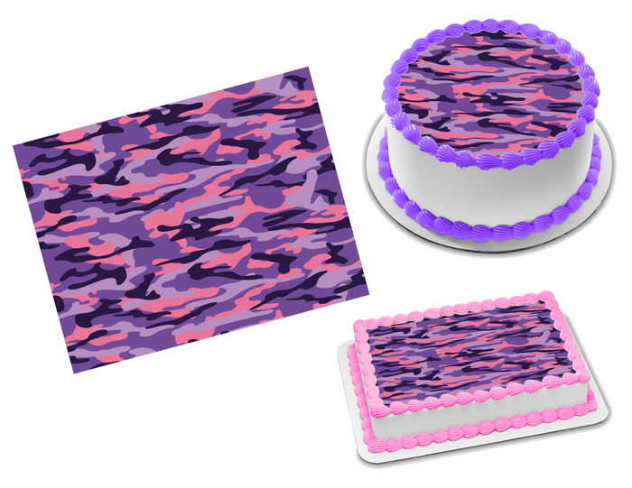 Camouflage Edible Image Frosting Sheet #7 Topper (70+ sizes)