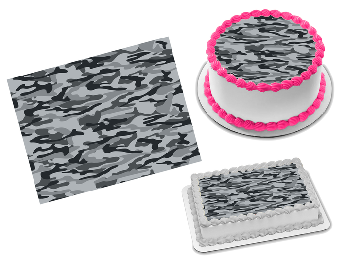 Camouflage Edible Image Frosting Sheet #9 Topper (70+ sizes)