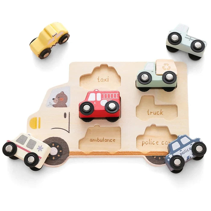 Car Wooden Montessori  Puzzle - Cozy Nursery