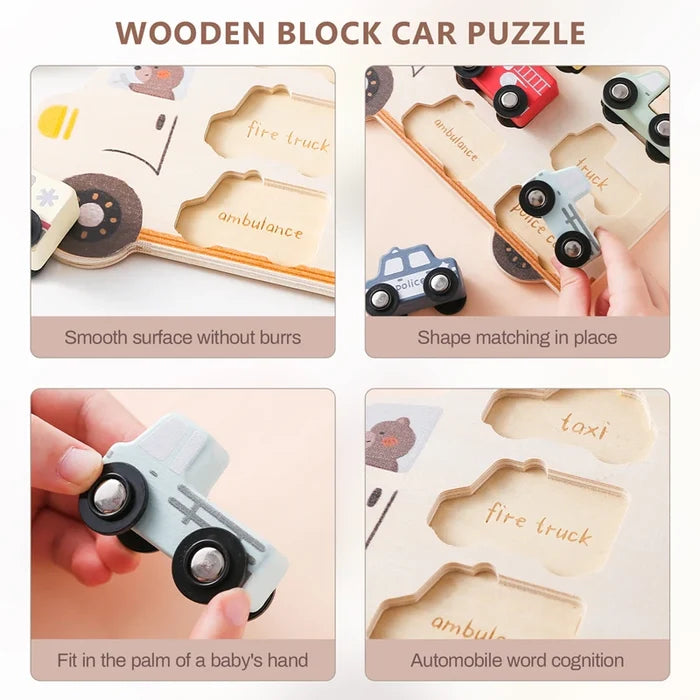 Car Wooden Montessori  Puzzle - Cozy Nursery