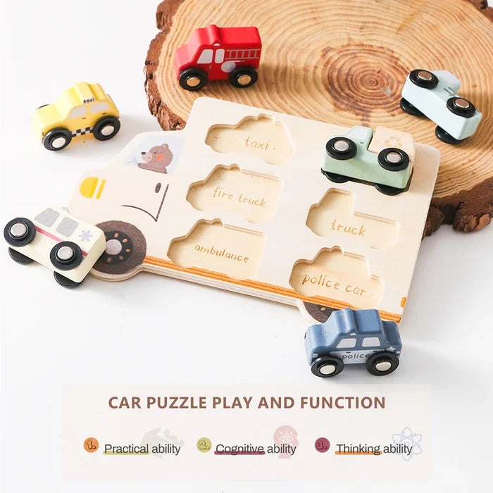 Car Wooden Montessori  Puzzle - Cozy Nursery