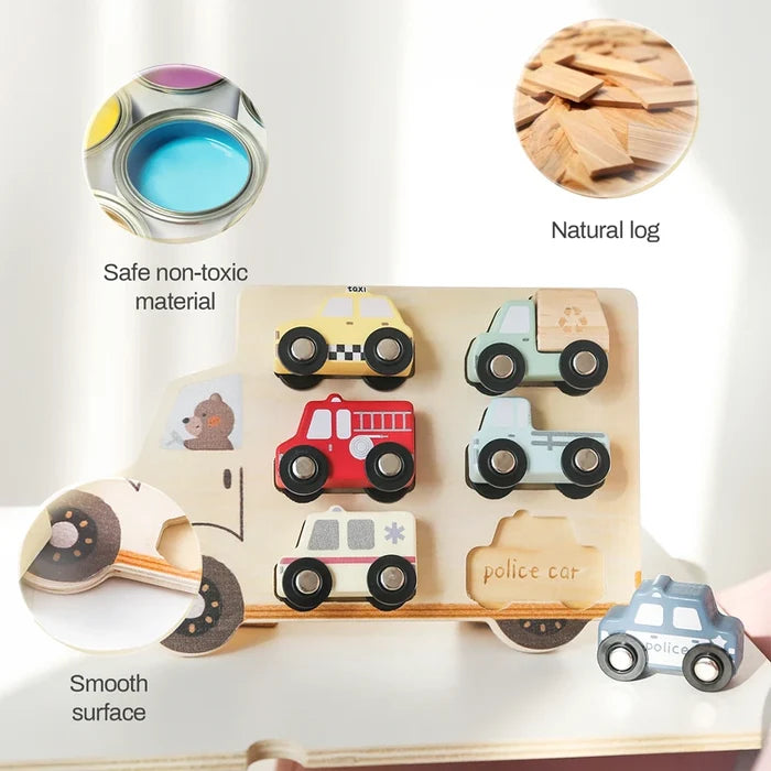 Car Wooden Montessori  Puzzle - Cozy Nursery