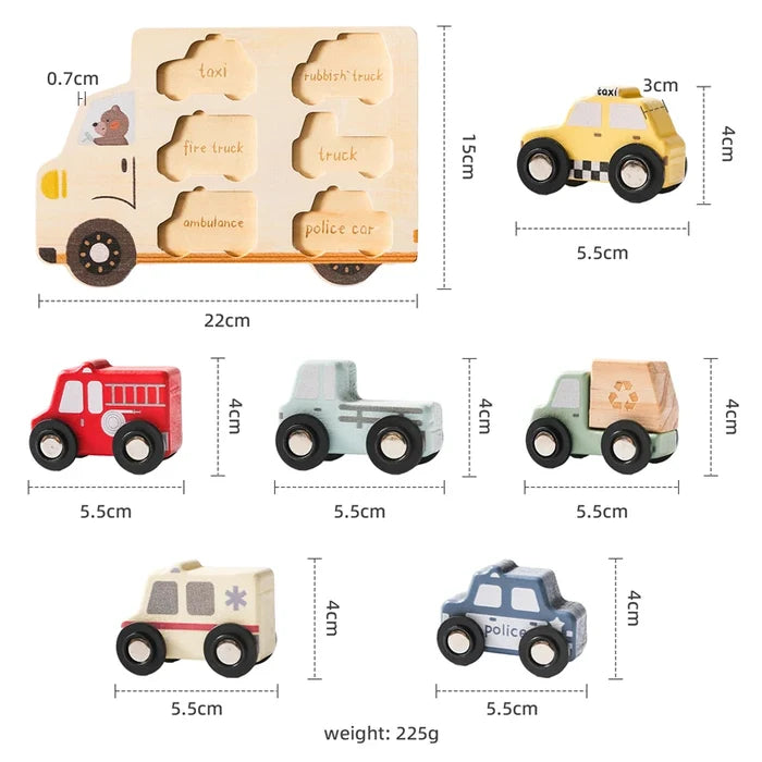 Car Wooden Montessori  Puzzle - Cozy Nursery
