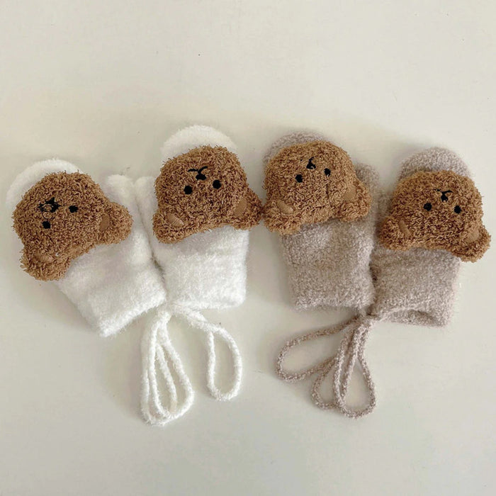 Cartoon Bear Baby Winter Gloves