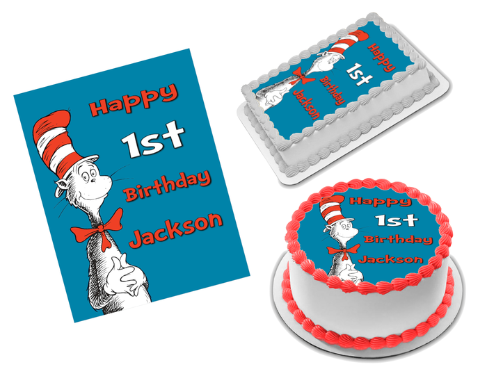 Cat in the Hat Edible Image Frosting Sheet #12 Topper (70+ sizes)