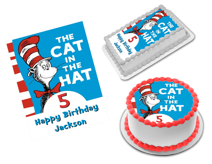 Cat in the Hat Edible Image Frosting Sheet #13 Topper (70+ sizes)