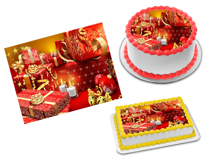 Christmas Gifts Edible Image Frosting Sheet #127 Topper (70+ sizes)