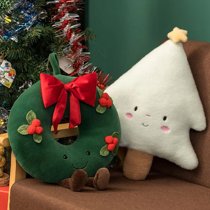 Christmas Cushions Gingerbread Man Christmas Tree House Bow Ring Decor Xmas