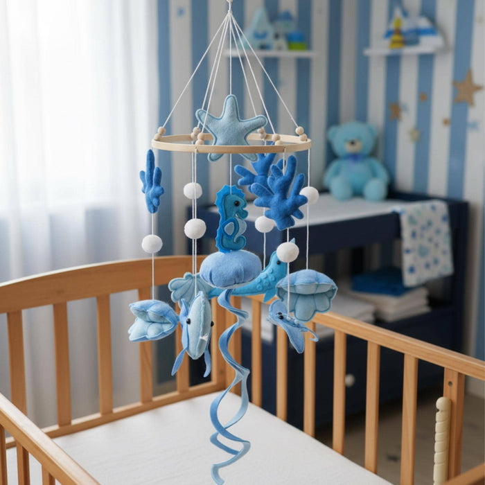 Coastal Ocean Themed Baby Blue Mobile