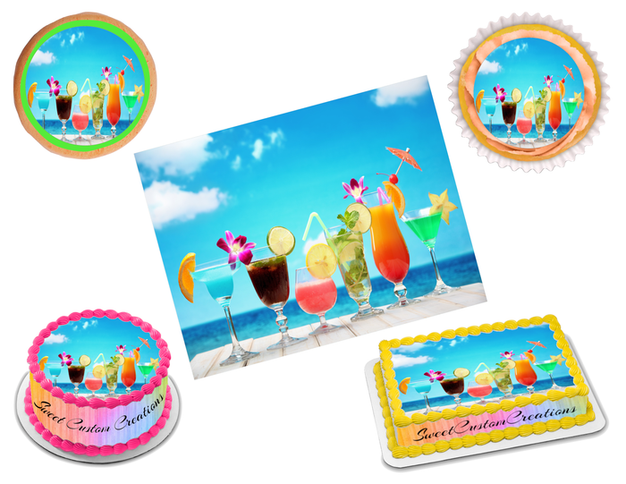 Cocktail Edible Image Frosting Sheet #1 (70+ sizes)