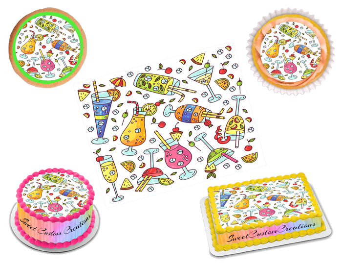 Cocktail Edible Image Frosting Sheet #4 (70+ sizes)