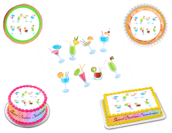 Cocktail Edible Image Frosting Sheet #5 (70+ sizes)