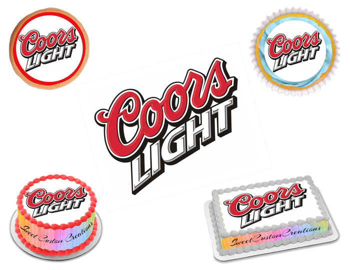 Coors Light Edible Image Frosting Sheet #3 Topper (70+ sizes)