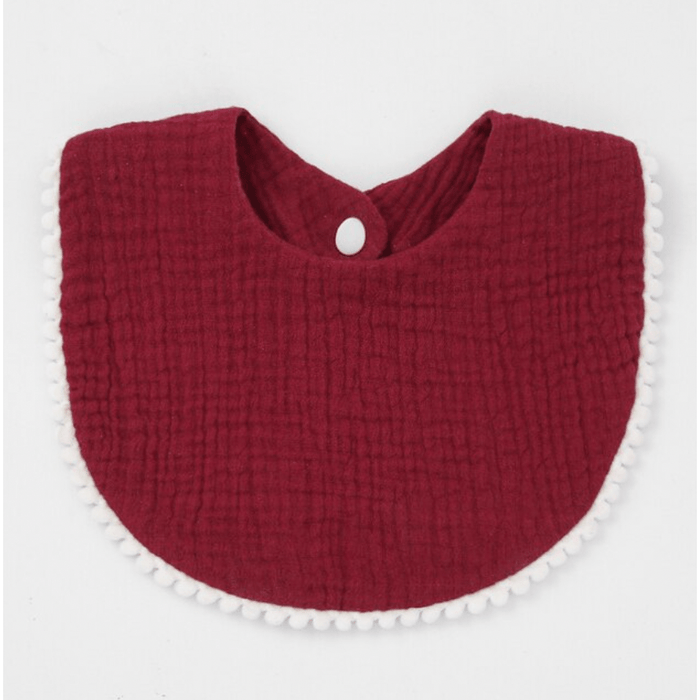Cotton Pompom Baby Bibs