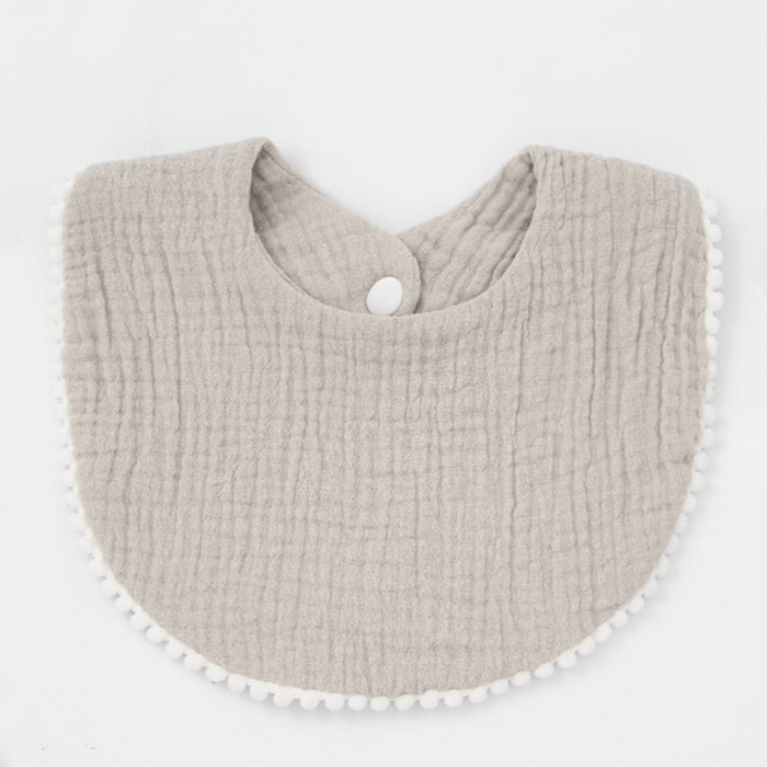 Cotton Pompom Baby Bibs