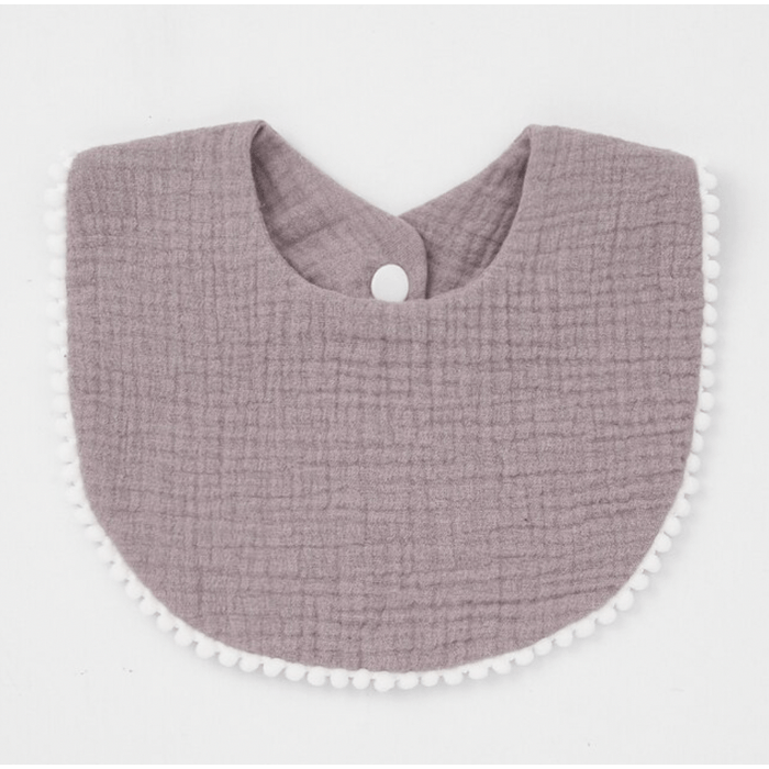 Cotton Pompom Baby Bibs