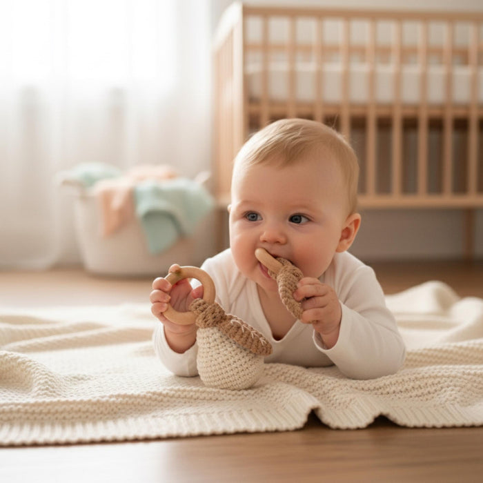 Crochet Pear Baby Rattle