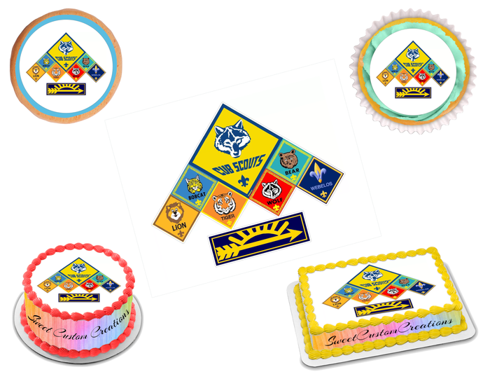Cub Scouts Edible Image Frosting Sheet #18 Topper (70+ sizes)