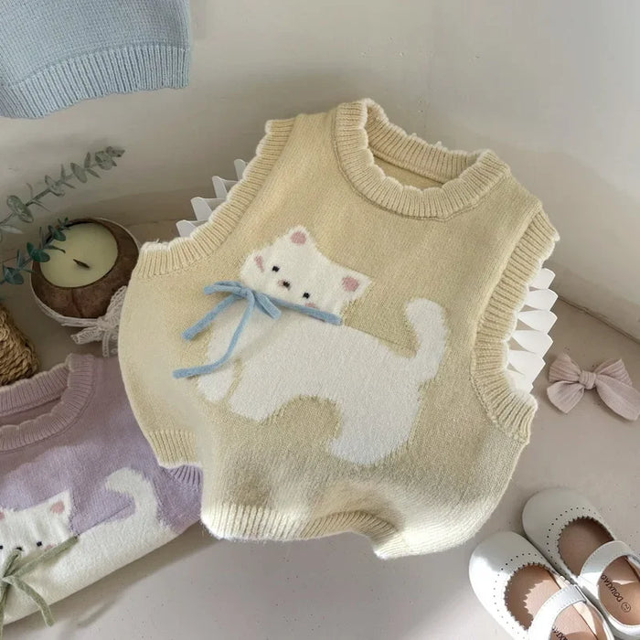 Cute Bow Cat Vest