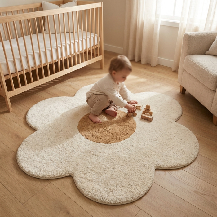 Daisy Flower Rug - Cozy Nursery