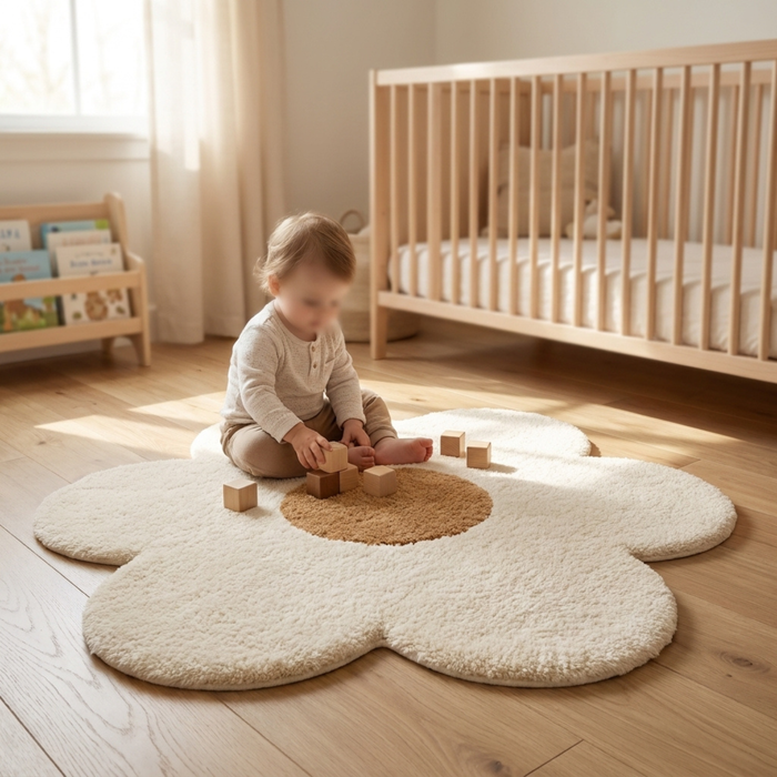 Daisy Flower Rug - Cozy Nursery