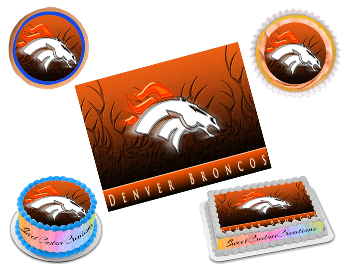 Denver Broncos Edible Image Frosting Sheet #7 Topper (70+ sizes)