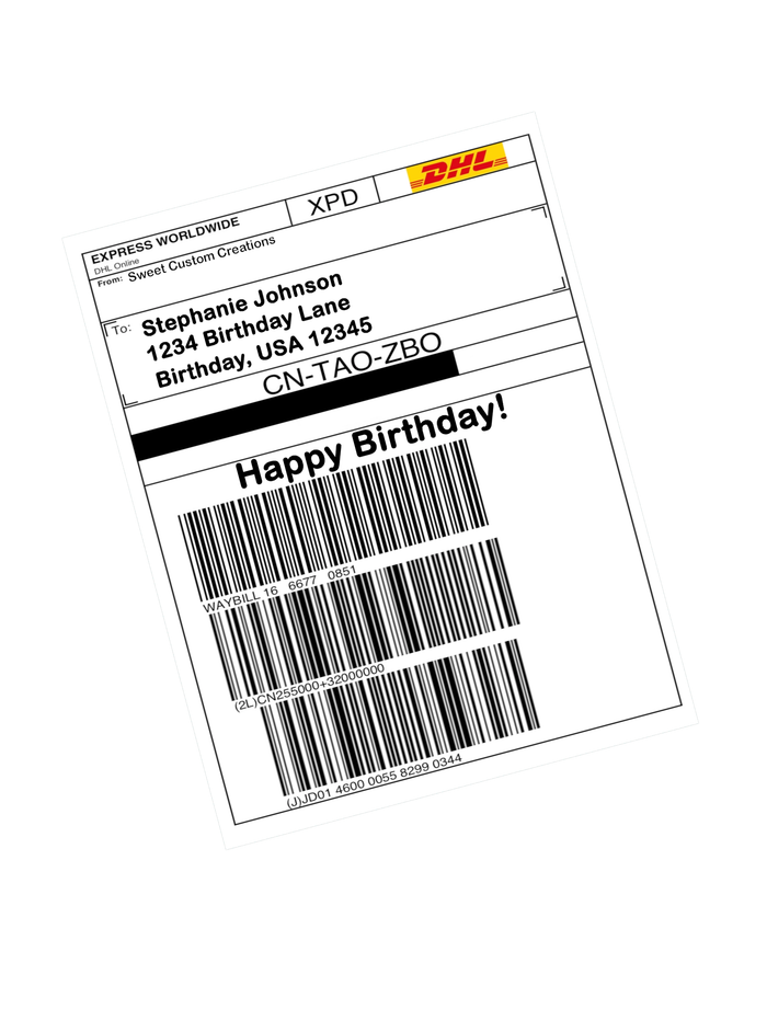 DHL Label Edible Image Frosting Sheet #1 (80+ sizes)