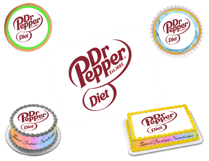 Diet Dr Pepper Edible Image Frosting Sheet #4 Topper (80+ sizes)