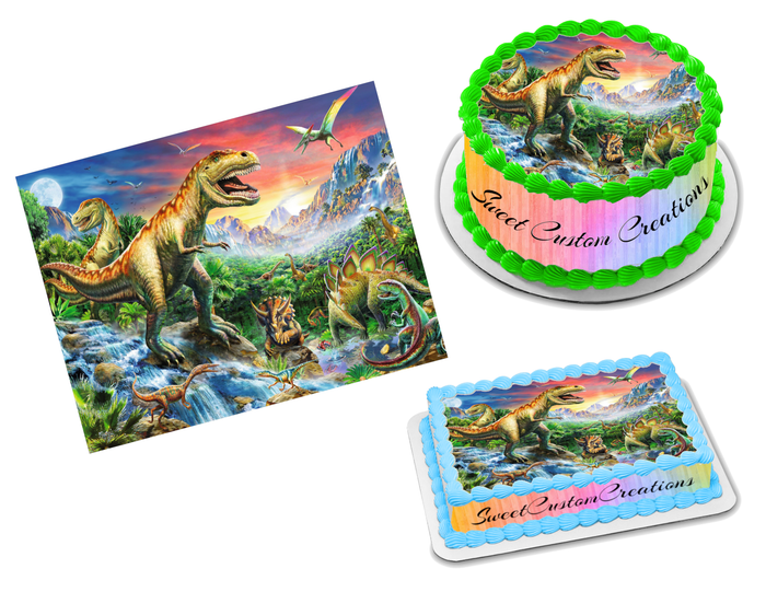 Dinosaurs Edible Image Frosting Sheet #1 Topper (70+ sizes)